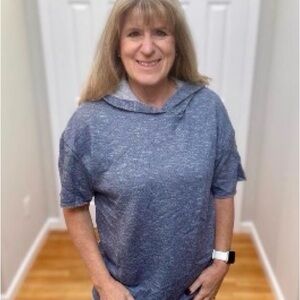 LuLaRoe Blue Short Sleeve Over sized Terrycloth Hoodie
